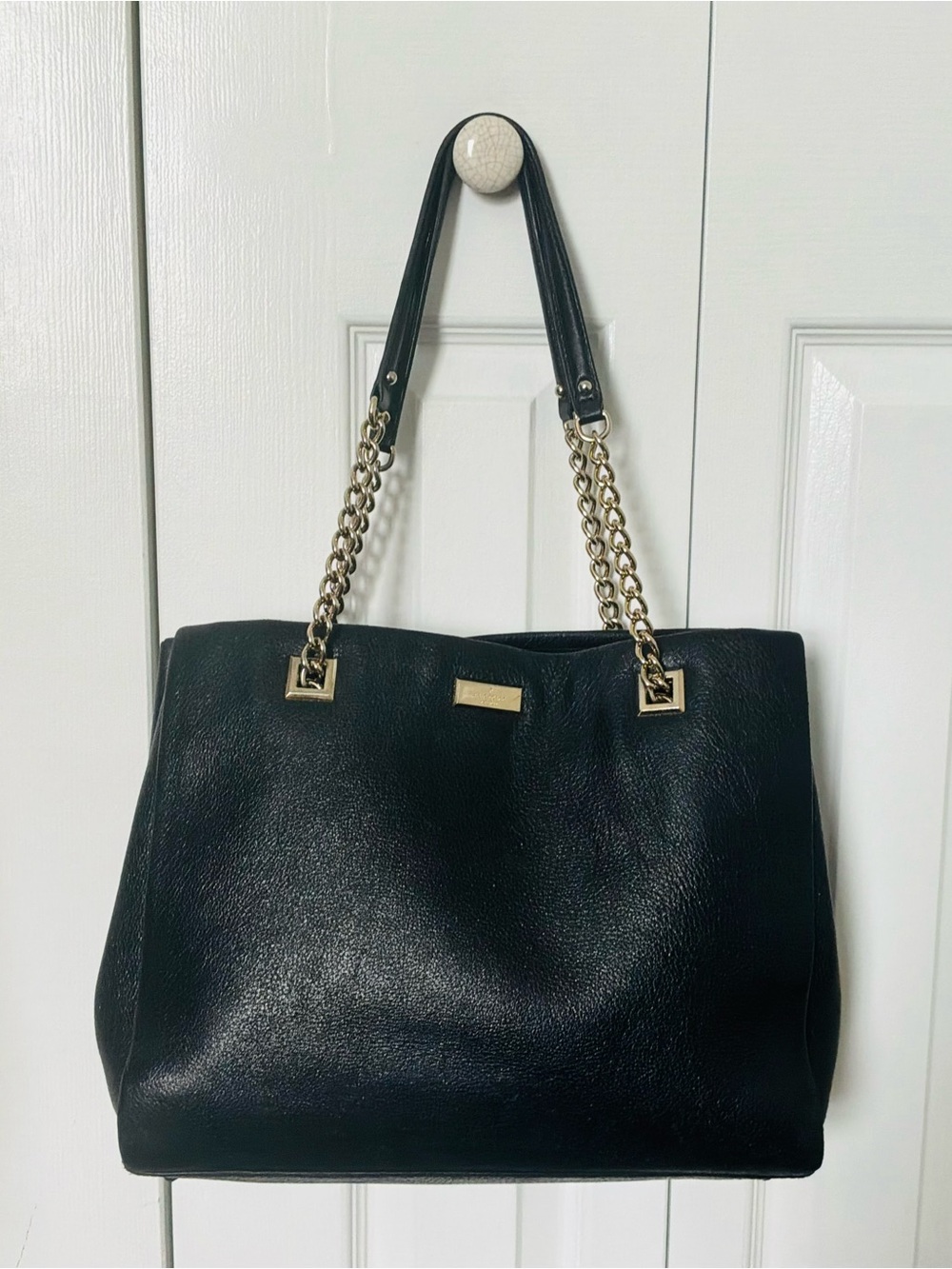 Kate Spade Black Leather New York Sedgewick Lane Phoebe Shoulder Tote Purse